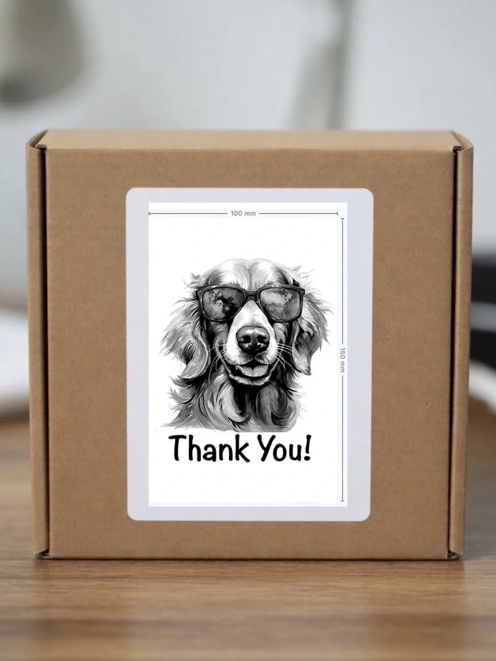 Golden Retriever Thank You Stickers  4”x6”-100ct.